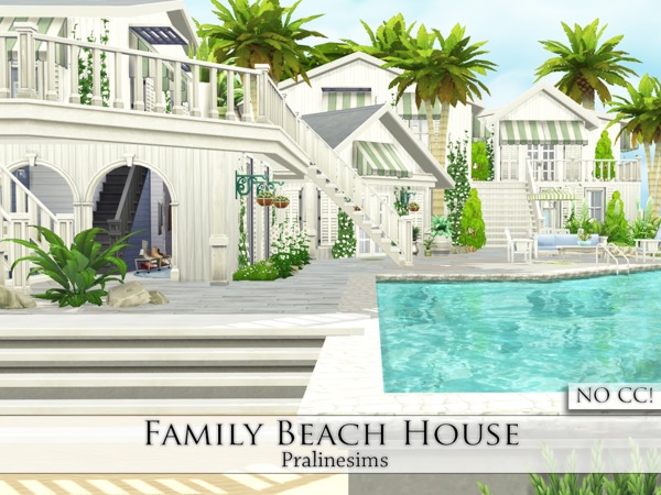 Sims 4 Family Beach House by Pralinesims at TSR