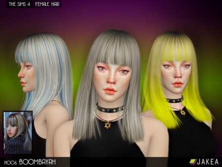 H006 BOOMBAYAH Female Hair by JAKEASims at TSR