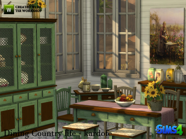 Sims 4 Dining Country life by kardofe at TSR