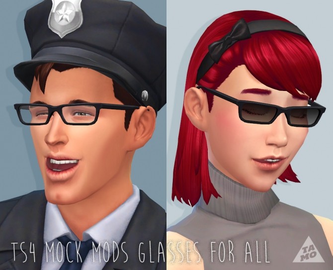 Sims 4 UPDATE!! Thick Round & Mock Mods Glasses at Tamo