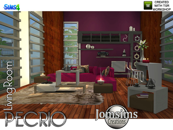 Sims 4 Pecrio Modern livingroom by jomsims at TSR