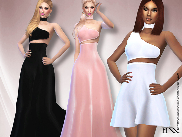 Sims 4 Asymmetrical Dress Collections by EsyraM at TSR