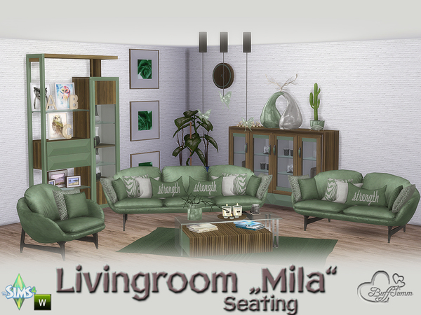 Sims 4 Mila Living Seating by BuffSumm at TSR