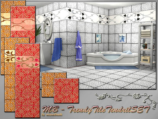 Sims 4 MB Trendy Tile Tendril SET by matomibotaki at TSR