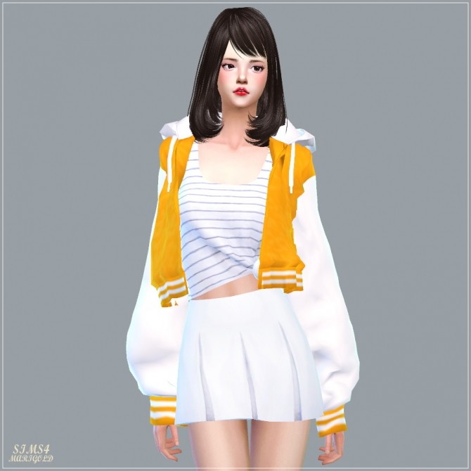 Sims 4 ACC Loosefit Hood Jacket Short version at Marigold