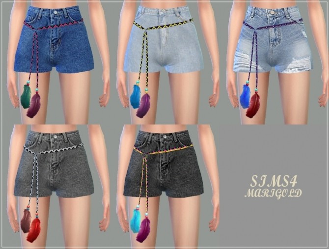 Sims 4 Feather Belt Hot Pants at Marigold