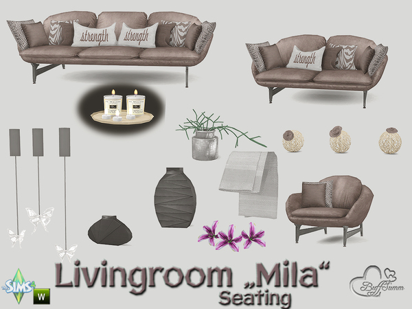 Mila Living Seating by BuffSumm at TSR » Sims 4 Updates