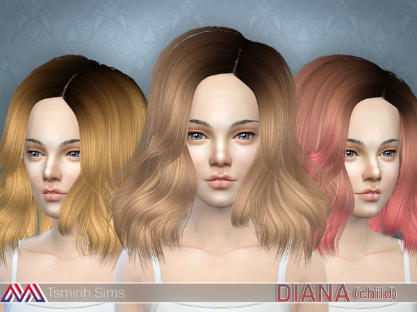 Sims 4 Diana Hair 16 Set by TsminhSims at TSR