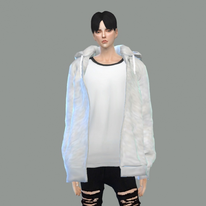 Male Acc Loosefit Hood Jacket at Marigold » Sims 4 Updates
