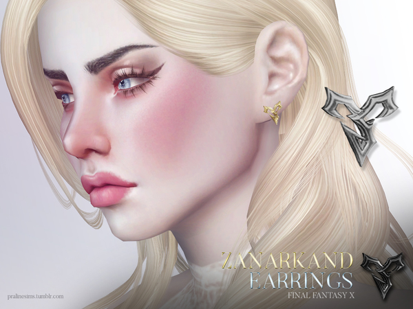 Sims 4 Zanarkand Earrings by Pralinesims at TSR