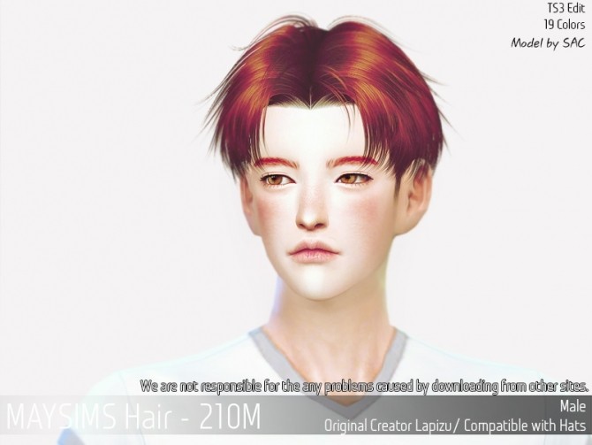 Sims 4 Hair 210M (Lapizu) at May Sims