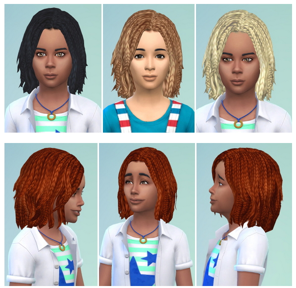 Sims 4 Short Braids for Kids at Birksches Sims Blog
