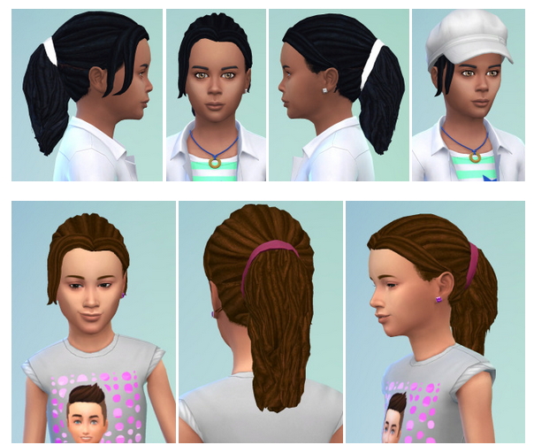 Sims 4 Kids DreadPonytail at Birksches Sims Blog