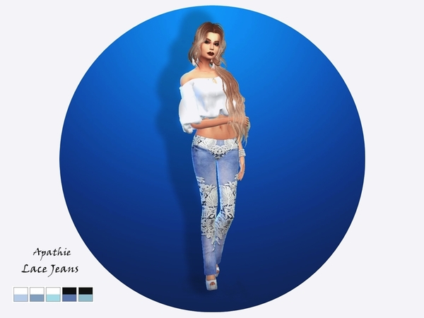 Sims 4 Lace Jeans by Apathie at TSR