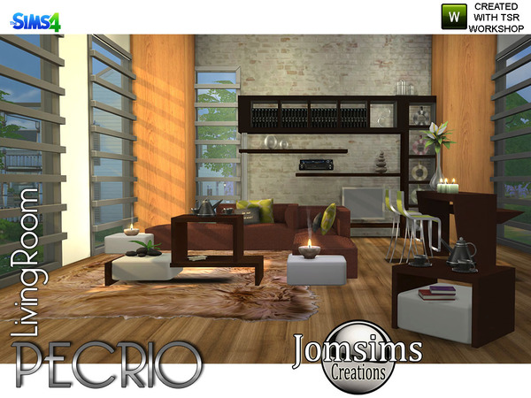 Sims 4 Pecrio Modern livingroom by jomsims at TSR