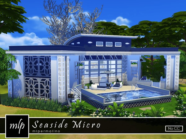Sims 4 Seaside Micro house by mlpermalino at TSR