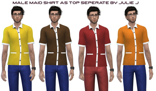 Sims 4 Male Maid Shirt at Julietoon – Julie J