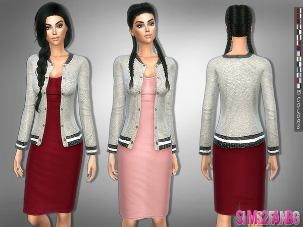 Sims 4 209 Medium dress with jacket by sims2fanbg at TSR