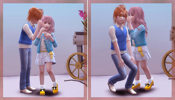Sims 4 Brothers & Sisters poses at A luckyday
