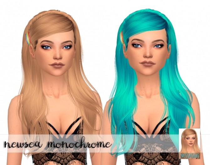 Sims 4 Newsea Monochrome hair recolors at Nessa Sims