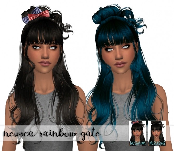 Sims 4 Newseas Rainbow Gate Hair Recolors at Nessa Sims
