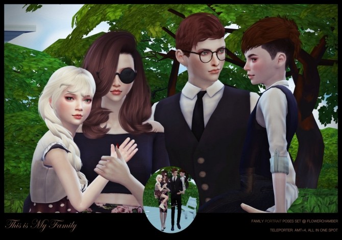 Sims 4 FAMILY PORTRAIT POSES SET at Flower Chamber