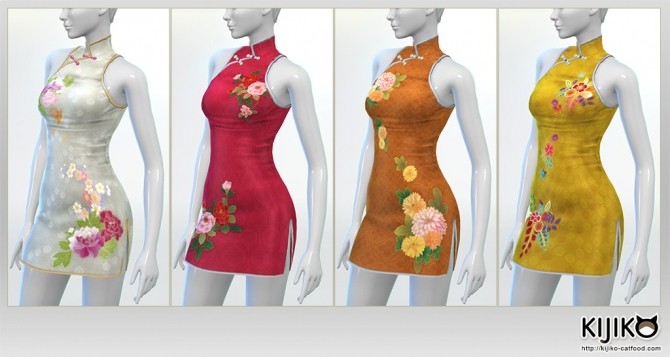 Sims 4 Cheongsam Dress at Kijiko