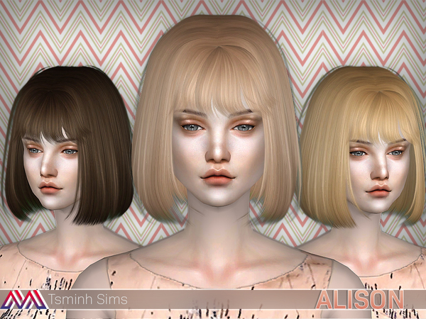 Sims 4 Alison Hair 18 by TsminhSims at TSR