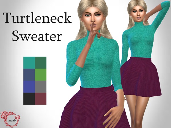 Sims 4 Turtleneck Sweater by taraab at TSR