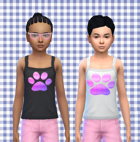 Sims 4 Kids paw print shirt by Alfredlovessims at SimsWorkshop