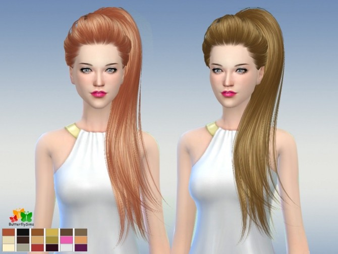 Sims 4 B fly hair af 169 No hat (Free) by YOYO at Butterfly Sims