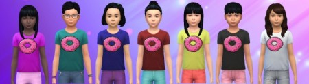 Kids Donut Shirt by Alfredlovessims at SimsWorkshop