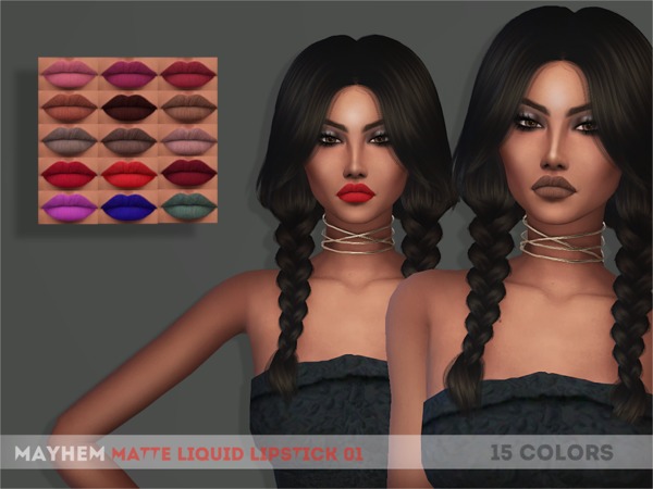 Sims 4 Matte Liquid Lipstick 02 by NataliMayhem at TSR