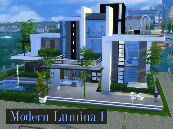 Sims 4 Modern Lumina 1 house by  johnDu at TSR