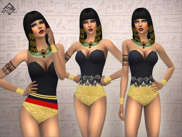 Sims 4 Egyptian Swimsuit Nefer by Devirose at TSR