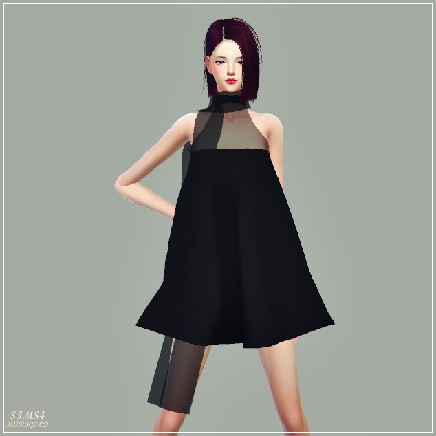 Sims 4 Chiffon Mini Dress With Scarf at Marigold