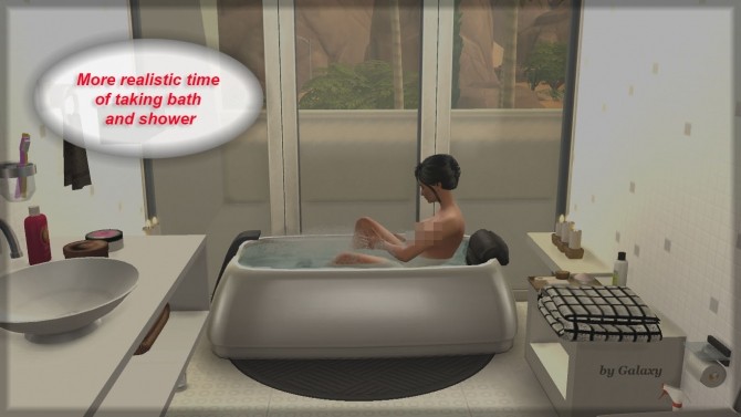 Sims 4 More realistic time of taking bath and shower by Galaxy777 at Mod The Sims