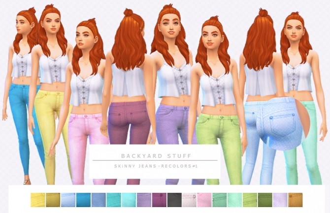 Sims 4 Backyard Stuff skinny jeans recolors by asimsfetish at SimsWorkshop