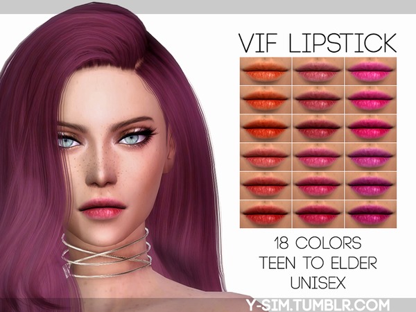 Sims 4 Vif Lipstick by Y Sim at TSR