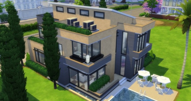 Sims 4 Gold Digger Basegame Modern House by NelcaRed at Mod The Sims