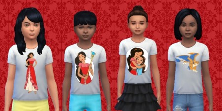 Elena of Avalor Shirt kids by Alfredlovessims at SimsWorkshop