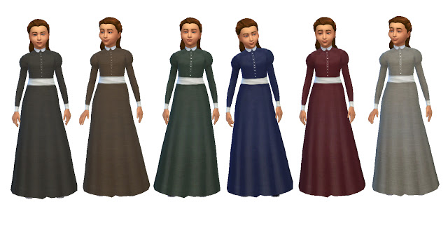 Sims 4 Sensible Victorian Girls Dress by Anni K at Historical Sims Life
