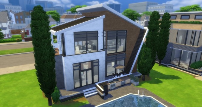 Sims 4 The Modern Basegame Mansion by NelcaRed at Mod The Sims