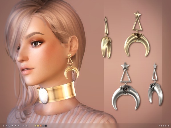 Sims 4 Enchanted Earrings by toksik at TSR
