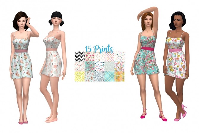 Sims 4 The Caity Dress by deelitefulsimmer at SimsWorkshop