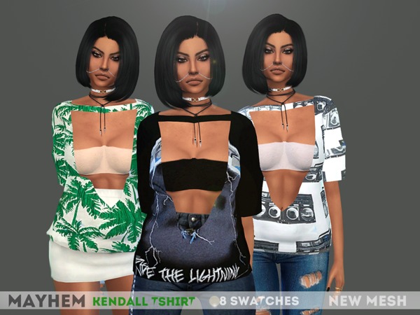 Sims 4 Kendall T Shirt by mayhem sims at TSR