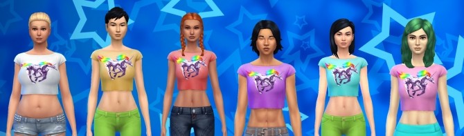 Sims 4 Robot Unicorn Attack Crop top by Alfredlovessims at SimsWorkshop