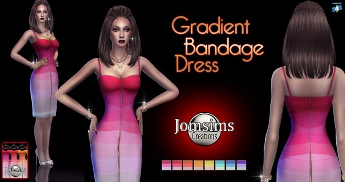 Sims 4 Gradient bandage dress at Jomsims Creations
