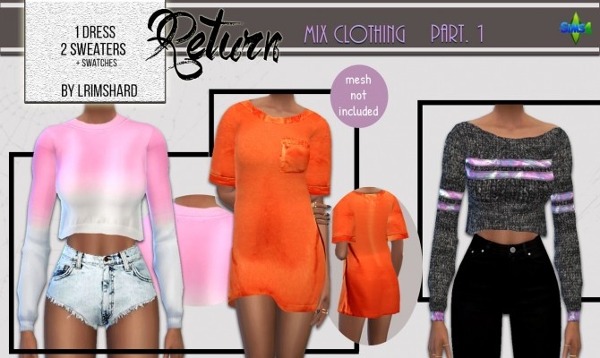 Sims 4 Return Mix Clothing part. 1 at Rimshard Shop