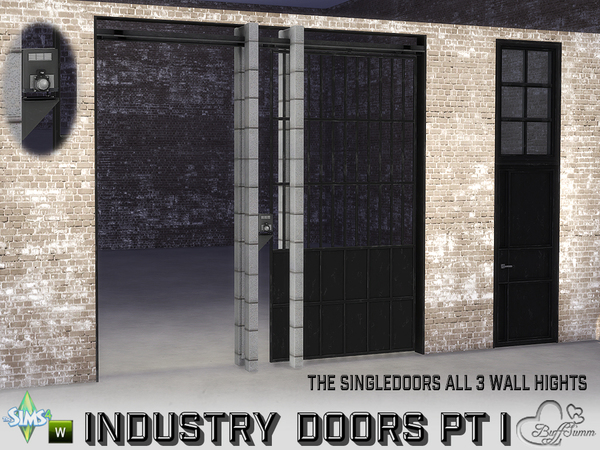 Sims 4 Industry Build Singledoors by BuffSumm at TSR